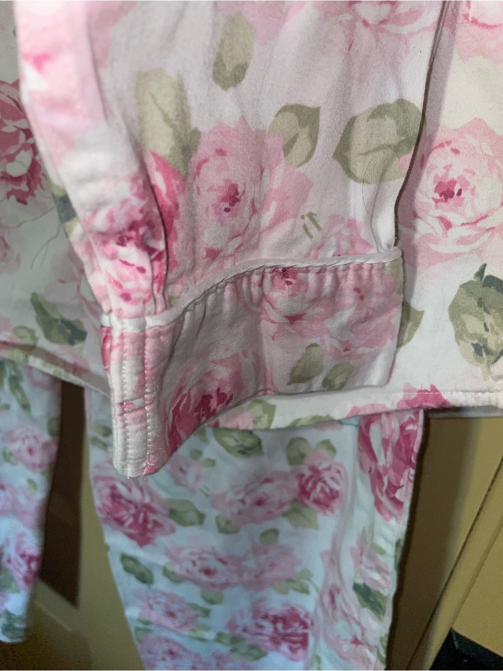 Lauren Ralph Lauren White Pink and Green Floral Cotton Pajama Set - Picture 3 of 7